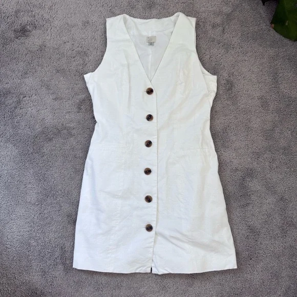 A NEW DAY LINEN BUTTON UP MINI DRESS - Picture 4 of 4